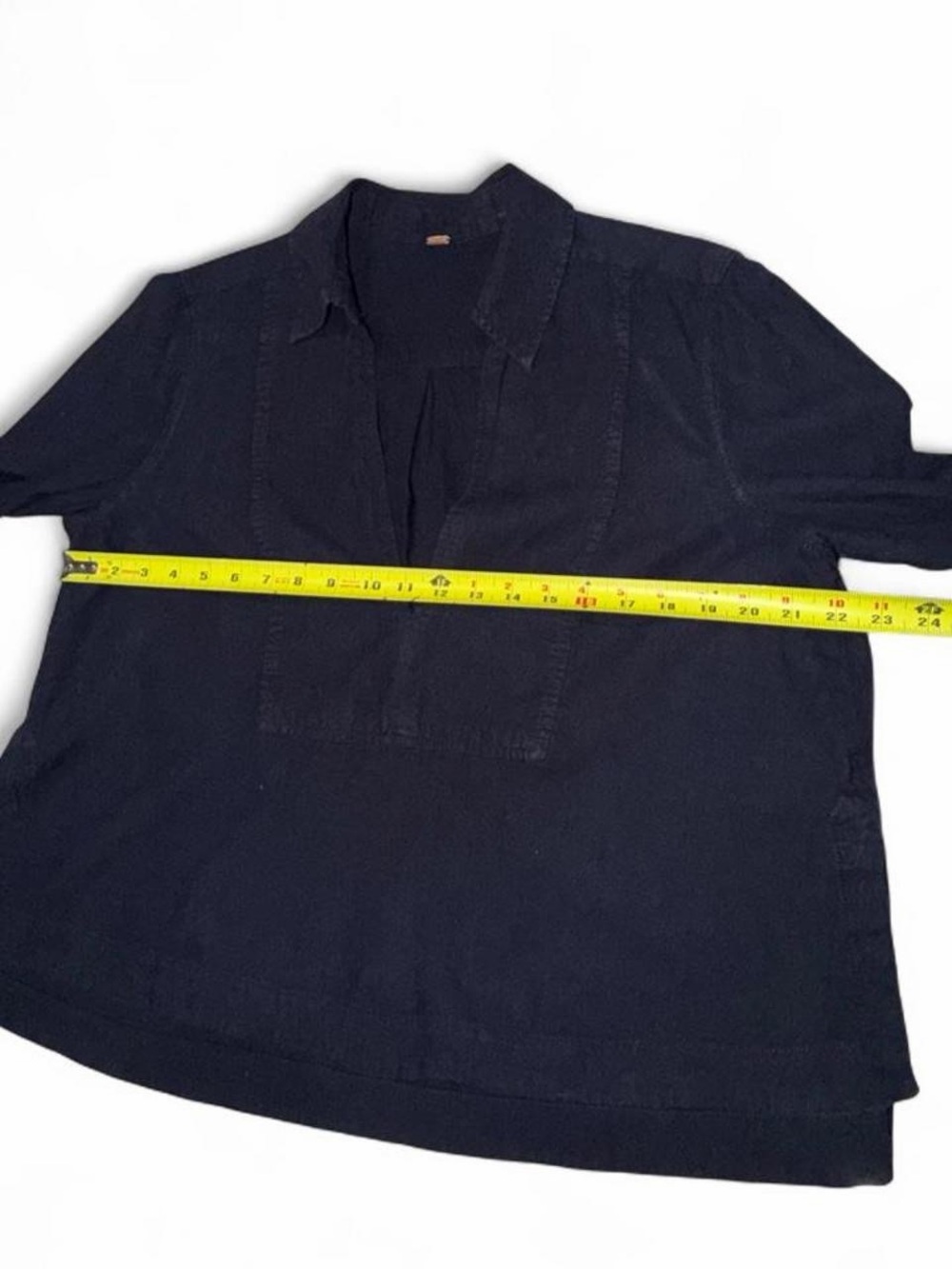 Free People navy blue Linen Cotton Top - Picture 4 of 8